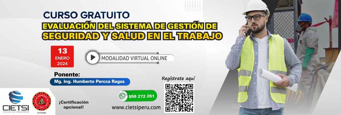 curso especializado evaluaciOn del sistema de gestiOn de seguridad y salud en el trabajo 2024